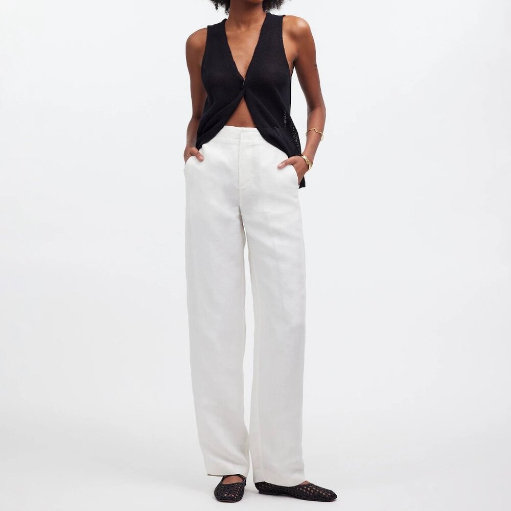 Madewell Mid-Rise Straight Pants in Linen Blend